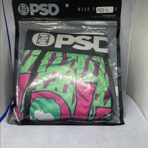 PSD Neon Graphic Shorts with Black Waistband